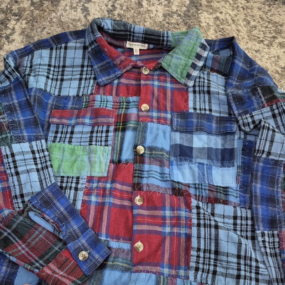 EARTHBOUND Multicolor Patchwork Long Sleeve Shirt